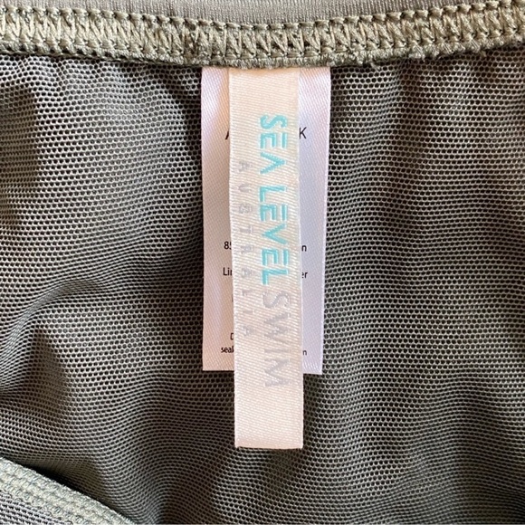 Square Neck One-Piece Swimsuit by SEA LEVEL Size 10 US Olive Green NWT - Picture 5 of 8